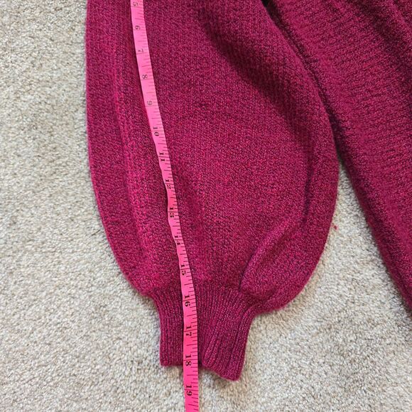 VINCE Camuto berry pink v-neck lantern sleeves Sweater S - Picture 8 of 10